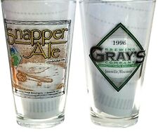 Lot of 2 Snapper Ale Gray's Brewing Co. 1996 Jamesville Wisconsin Glass 16oz picture