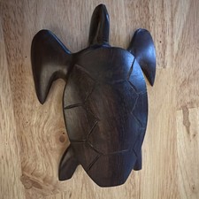 Hand Carved Iron Wood Sea Turtle Sculpture Wooden Decor Figurine picture