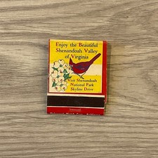 Vintage Shenandoah Valley National Park & Skyline Drive Full Matchbook Read Desc picture