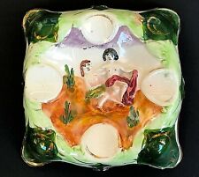 Ashtray Nude Man Woman Capodimonte Hand Painted Gold Gilt Ceramic Italy picture