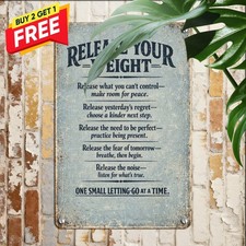 Distressed Typography Inspiring Quote Sign Vintage Wall Decor Metal Tin Plaque picture