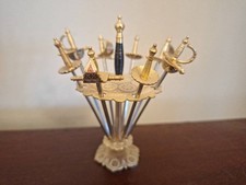 Vintage Toledo Spain Cocktail Sword Set with Stand - Hard to Find picture