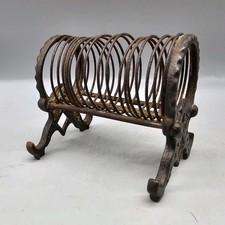 Antique Vintage Victorian Diamond K Cast Iron Spring Coil Desk Top Letter Holder picture