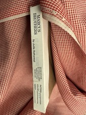 Vintage Marcus Bros Red Cream Check 15Yd Bolt Civil War Reenactment Dress Fabric picture