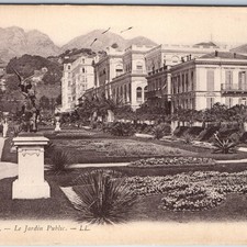 c1910s Menton, France Public Garden Statue Promenade Postcard French Riviera LL picture