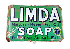 1940s Vintage Limda Malabar Soap Rare Advertising Enamel Sign Board Old EB214 picture