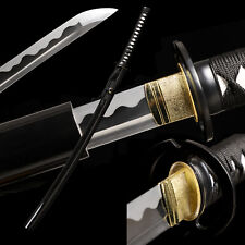 41'' Black Musashi Tsabu Ready Sharp Japanese Samurai Katana Handmade Sword picture
