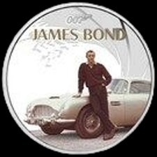 Sean Connery James Bond 007 One oz silver proof coloured coin picture
