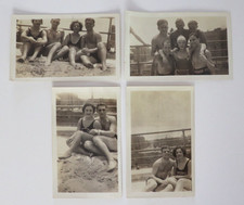 June 24 1934 Bathing Beach Friends Vintage Swimwear Snapshot Lot of 4 picture