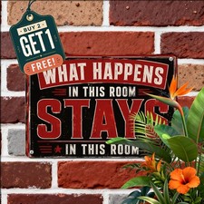 Weatherproof Wall Art Plaque Metal Tin Sign Vintage Home Room Wall Decor picture