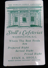 Vtg 1945 Wallet Calendar - Sholl's Cafeterias Washington DC picture
