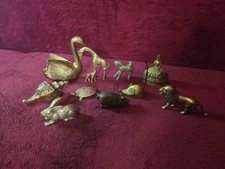 vintage brass animal figurines lot Of 11 picture