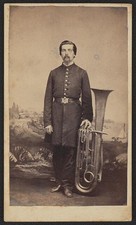 Photo:Penn Yan NY Union Soldier Saxhorn Civil War Studio Portrait 1860s picture