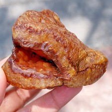 157GR RARE COLLECTION ROUGH Yellowish Red Natural Carnelian Specimen Stone picture