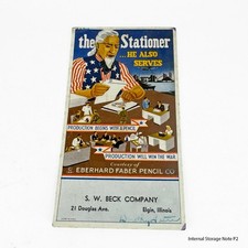 1941 Eberhard Faber Pencil Co. WWII Advertising Card 
