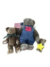Boyds Bear Lot Of 3 You’re A Star 3” Ike Glory Bear 10” Teddy Jointed Plush Bear picture