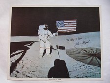 Apollo 14 Astronaut Alan Shepard Hand-Signed EVA USA Flag 8x10 NASA Litho/Photo picture