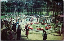 c1950s ANGOLA, Indiana Postcard BUCK LAKE RANCH Amusement Park / Kiddie Rides picture