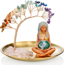 7 Chakra Healing Crystal Tree Ceramic Mother Earth Decor Mother Earth Statues Gi picture