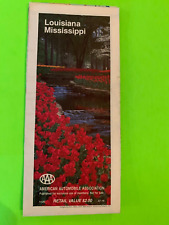 1987 LOUISIANA MISSISSIPPI LA MS State Map AAA Used picture