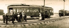 1906 Los Angeles Pacific Railway Balloon Route Trolley Panoramic Photo Negative picture