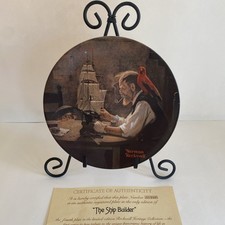 Knowles China Collector Plate Norman Rockwell The Ship Builder 1980 COA picture