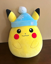 Squishmallows Pokémon Pikachu plush w/ blue winter hat  Large NWT **Mint** picture