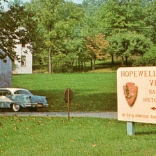 c1960s Birdsboro, PA Hopewell Village National Historic Site Park Sign Postcard picture
