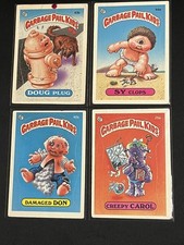 1985 Garbage Pail Kids 4-Card Lot Doug Plug Sy Clops Damaged Don Creepy Carol picture