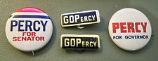 Lot of 4 Charles Percy For Governor / Senate Campaign Vintage Buttons Lapel picture