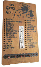 1940s I'SE GOTTA GIT SHOPPING LIST PEG BOARD Souvenir Warsaw Indiana Black Am. picture