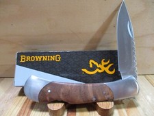 NIB Browning Burl Wood Locking Folding Pocket Knife - Model 589 picture
