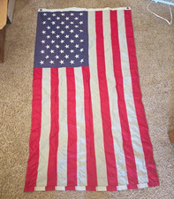 Vintage American Flag USA Sewn Stars & Stripes Red White Blue 48 Star 3'x5' picture