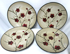 Pfaltzgraff ASTER Dinner Plate Set 4 floral poppy's micro dish safe stoneware picture