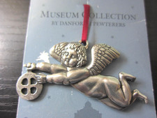 Angel Cherub Christmas Ornament Handcrafted Pewter Museum Collection Danforth picture