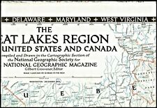 1953-12 December Map GREAT LAKES REGION U.S. Canada National Geographic - (566) picture
