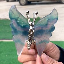 143G Natural Colour Fluorite Handcarved butterfly Crystal Specimen picture