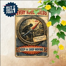 Keep Em Firing Make Minutes Count Tin Sign Vintage Patriotic Wall Plaque picture