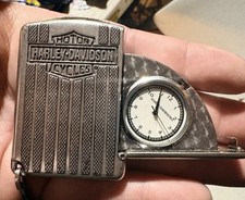Rare Vintage Harley Davidson Lighter Style Pocket Watch with Chain 9961397V picture