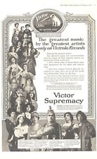 1918 Victor Phonograph Antique Ad WW1 Era Supremacy Enrico Caruso picture