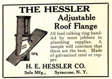 1923 The Hessler Roof Flange Print Ad / Advertisement (3.5in X 2.5) Syracuse, NY picture