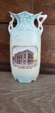 Antique 1890´s German Souvenir  Vase Post Office Joplin Mo. Defect picture