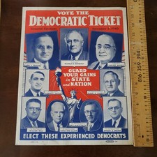 1940 Roosevelt Truman VOTE THE DEMOCRATIC TICKET Missouri Campaign Poster picture