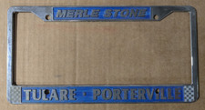 VTG Metal Merle Stone Tulare Porterville Chevy Dealership License Plate Frame picture