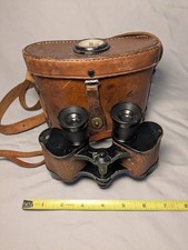 WWI BAUSCH & LOMB USMC 6X30 BINOCULARS • RARE EARLY SERIAL 2609 W/ COMPASS CASE picture