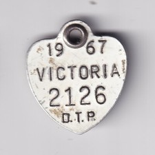 1967 VICTORIA (BRITISH COLUMBIA CANADA) D.T.P. DOG TAG #2126 picture