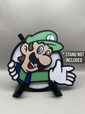 Printed MARIO & LUIGI Wall Art Combo - Super Mario Bros Gaming Room Sign Set 3D picture