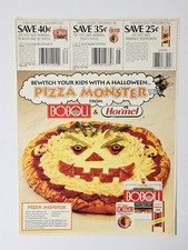 Boboli Hormel 1993 Halloween Pizza Monster Vintage Advertising Paper Sheet picture