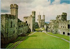 Caernarfon Castle, View from Upper Ward, Gwynedd, Wales Postcard picture