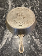Vintage 1930s Griswold #90 Plated Cast Iron Double Deep Skillet Bottom 1021 picture